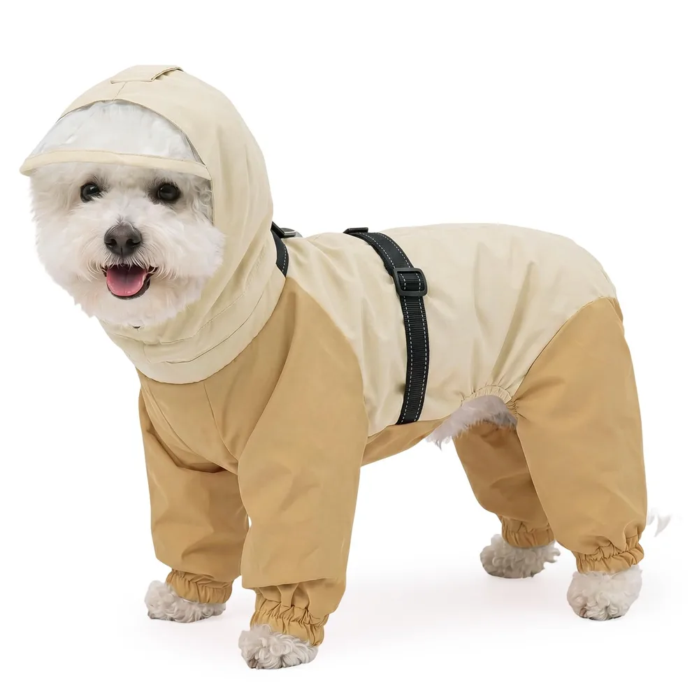 Nanaki Nanaki Waterproof Dog Raincoat with Removable Hood-Full Body Outdoor Jacket | For Rainy Days,Hiking Camping,Reflective Safety Strips,Full-Body Protection,Easy On/Off,Detachable&adjustable Hood,Breathable