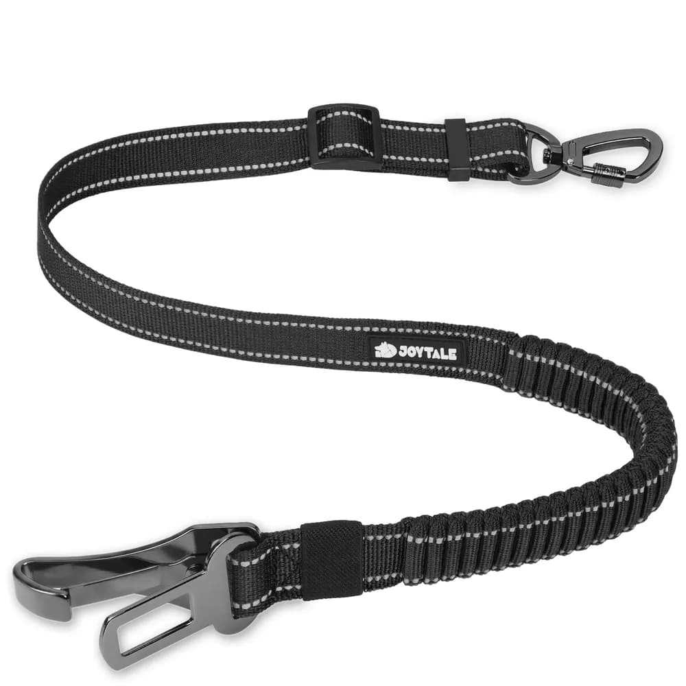 Joytale Joytale 3-in-1 Bungee Dog Seat Belt for Car, Medium and Large Dogs, Black | Seatbelt Buckle, LATCH, Cargo Hook, Shock-Absorbing, 360° Swivel Slide-to-Lock Zinc Buckle, for Distraction-Free Driving