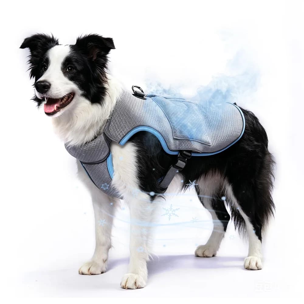 Mora Pets Mora Pets Cooling Vest for Dogs with Ice Pack Evaporation Cooling Fully Adjustable Dog Harness Fit Small Medium Large Dogs Light Blue L