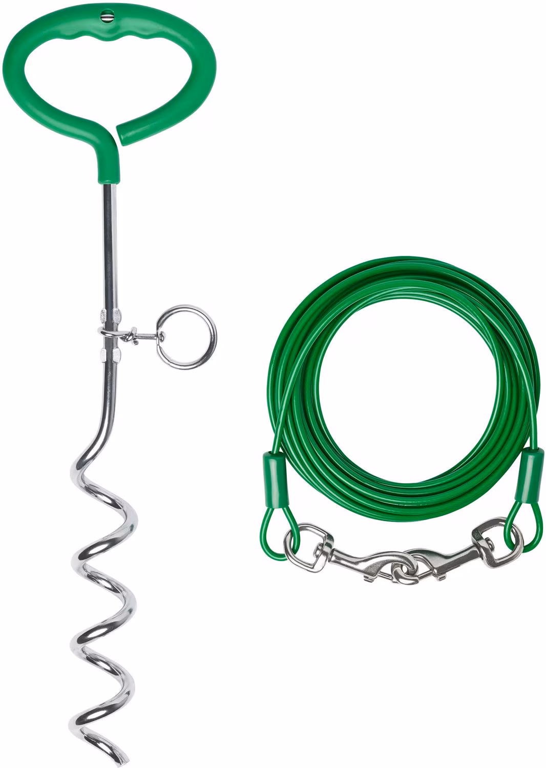 Frisco Easy Grip Stake with Tie Out Cable, Large, 30-ft