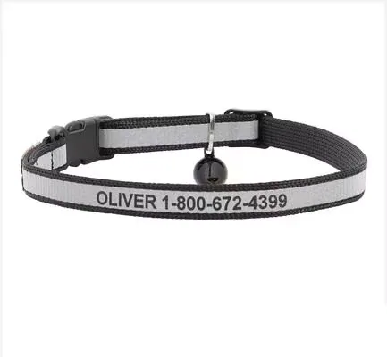 GoTags Nylon Personalized Reflective Breakaway Cat Collar with Bell