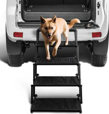 Heeyoo Foldable Dog Car Stairs, Black, 5 Step