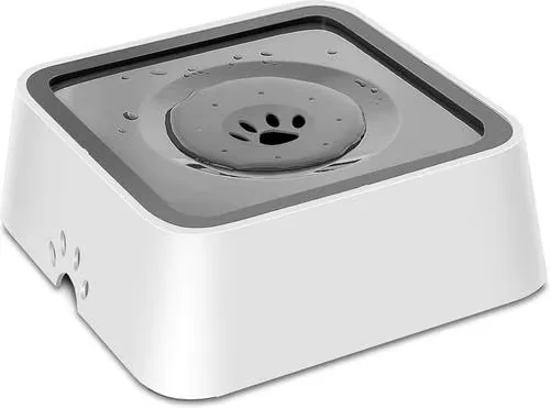 Katziela No-Spill Dog & Cat Water Bowl, White, Medium, 35 oz