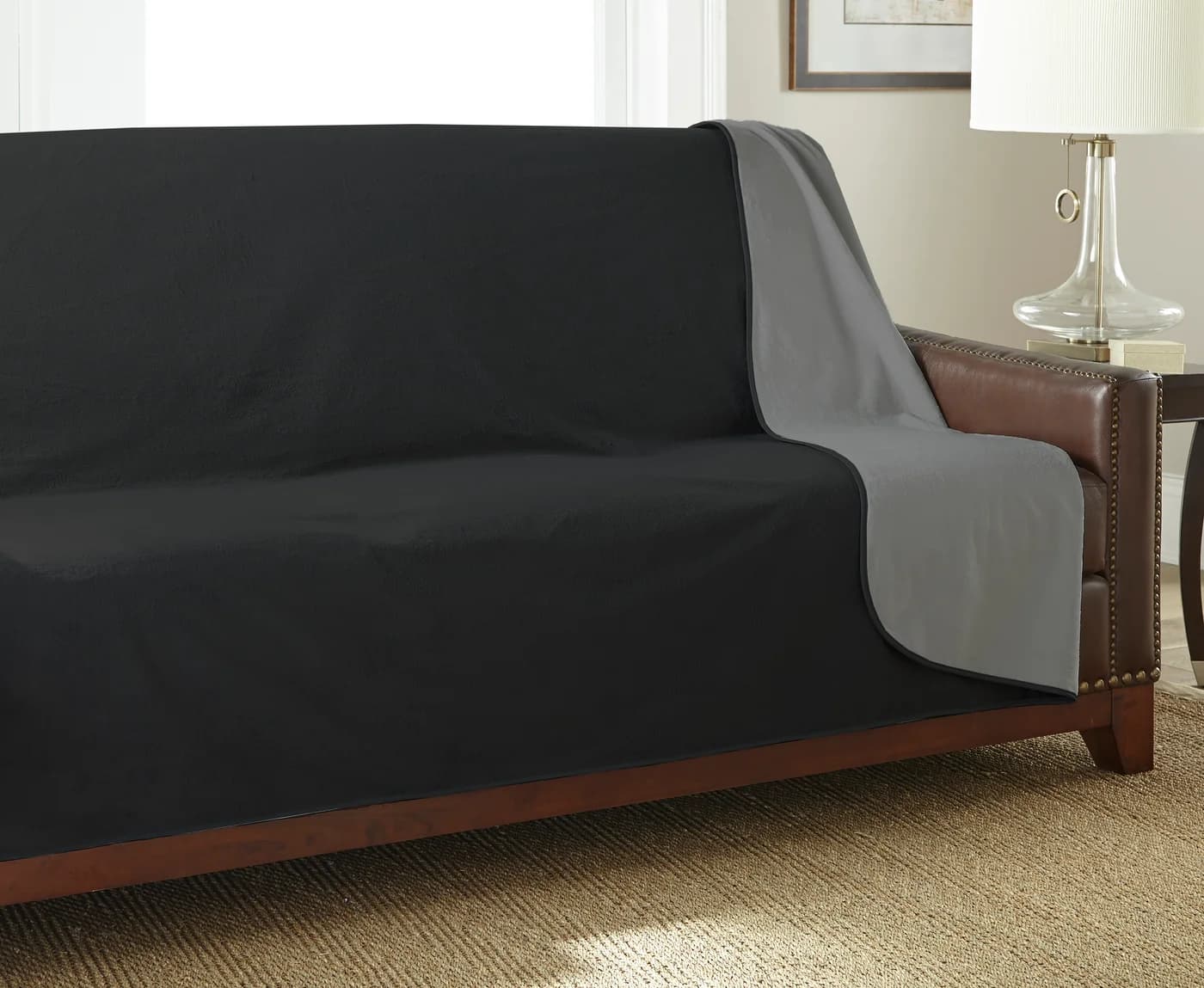 Mambe Silky Waterproof Throw - Black/Charcoal, Large