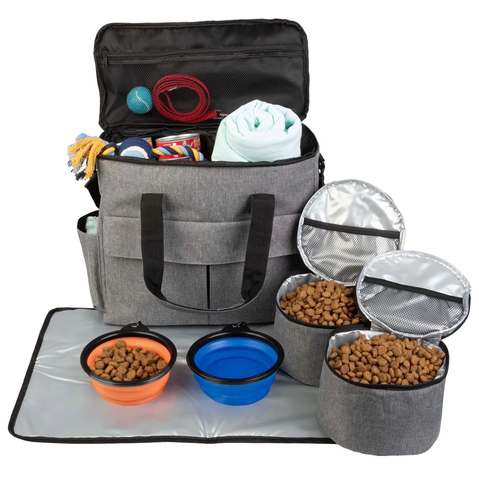 Pet Adobe Dog & Cat Travel Bag & Bowl