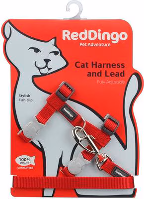 Red Dingo Classic Nylon Cat Harness & Leash