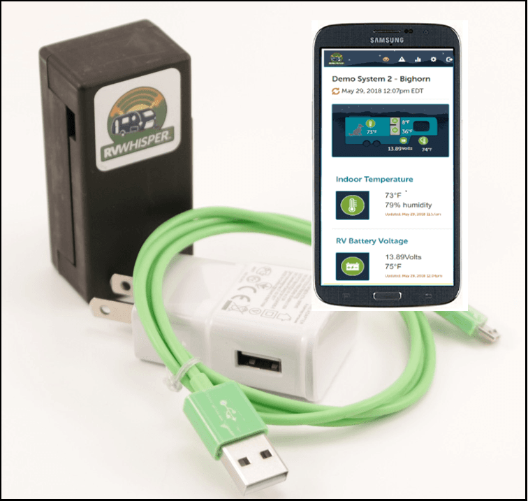 RV Whisper RVM3-1S Monitor Station with Temperature Sensor