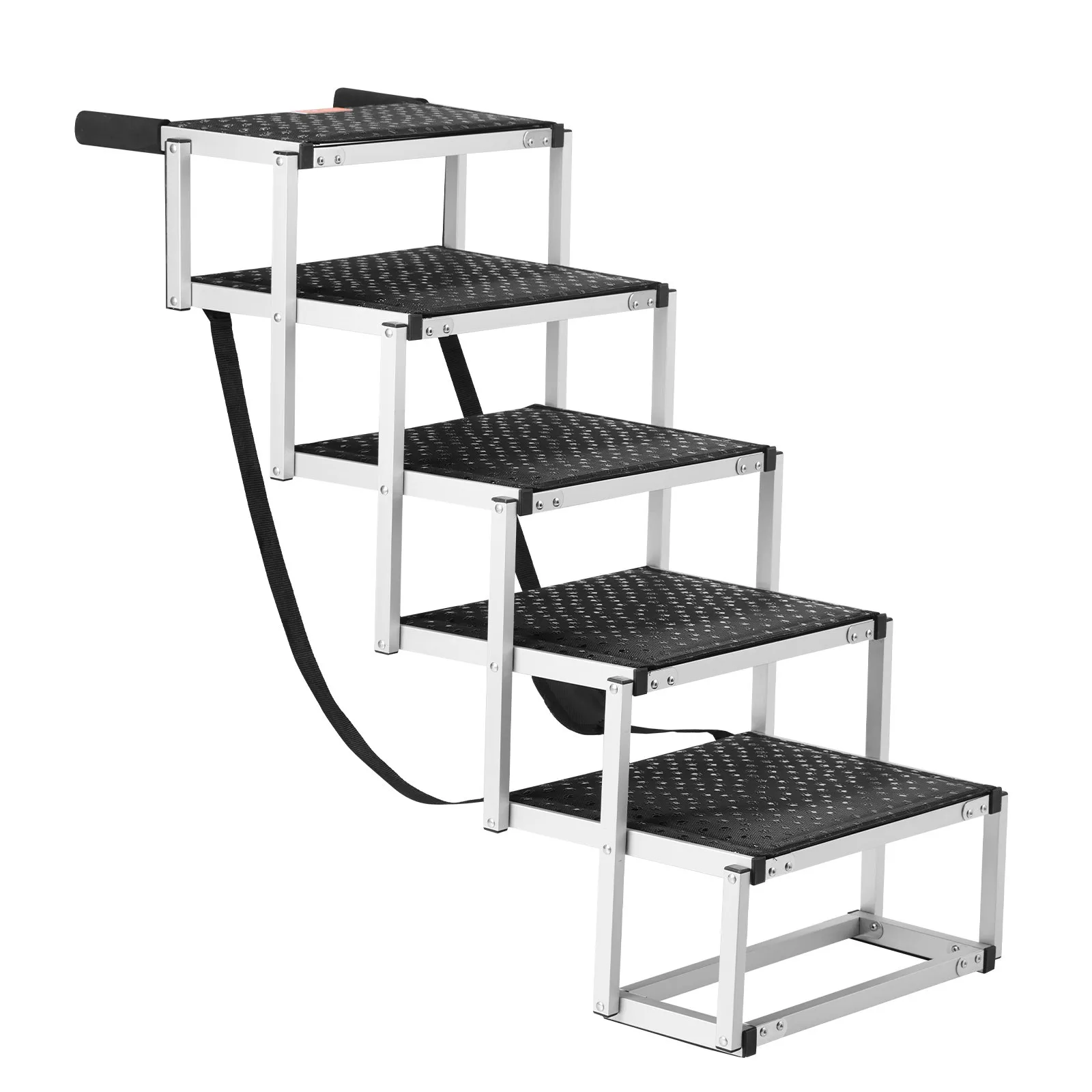 VEVOR Wide 5-Step Aluminum Dog Car Stairs